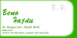 beno hajdu business card