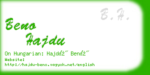 beno hajdu business card